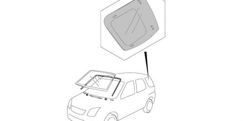 2000-2007 Suzuki Ignis - Bal oldali hátsó karosszéria fix üveg Ragasztott, szélvédő-kivágódróttal kivágva.
84590-86G10 8000Ft